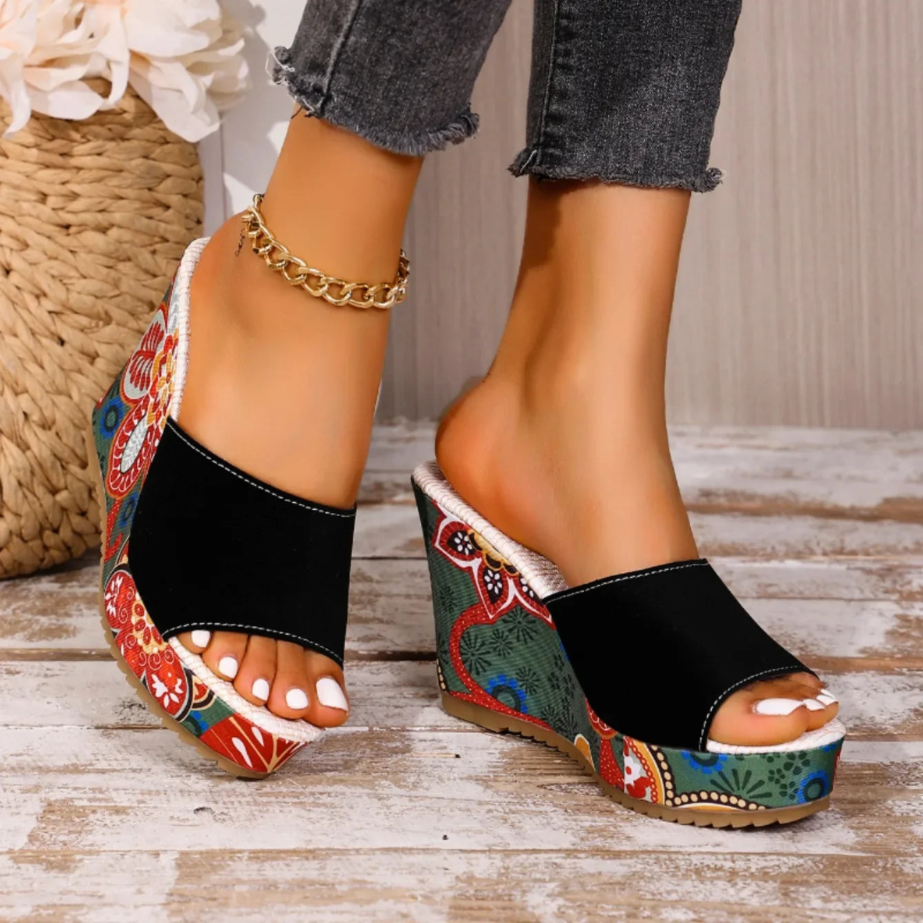 Velvet Luxe Wedge Sandal
