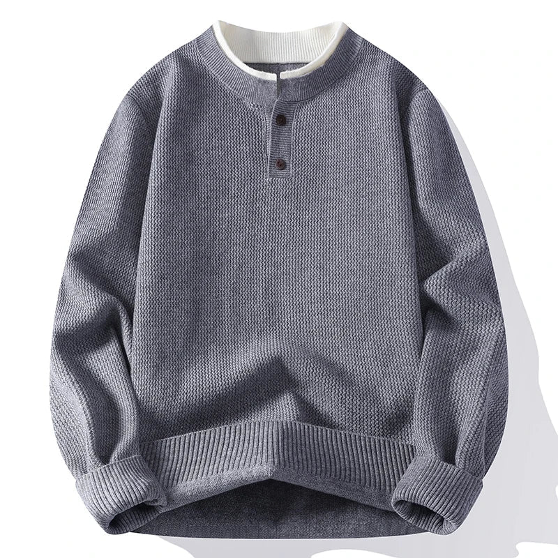 Core Waffle Knit Henley Pullover