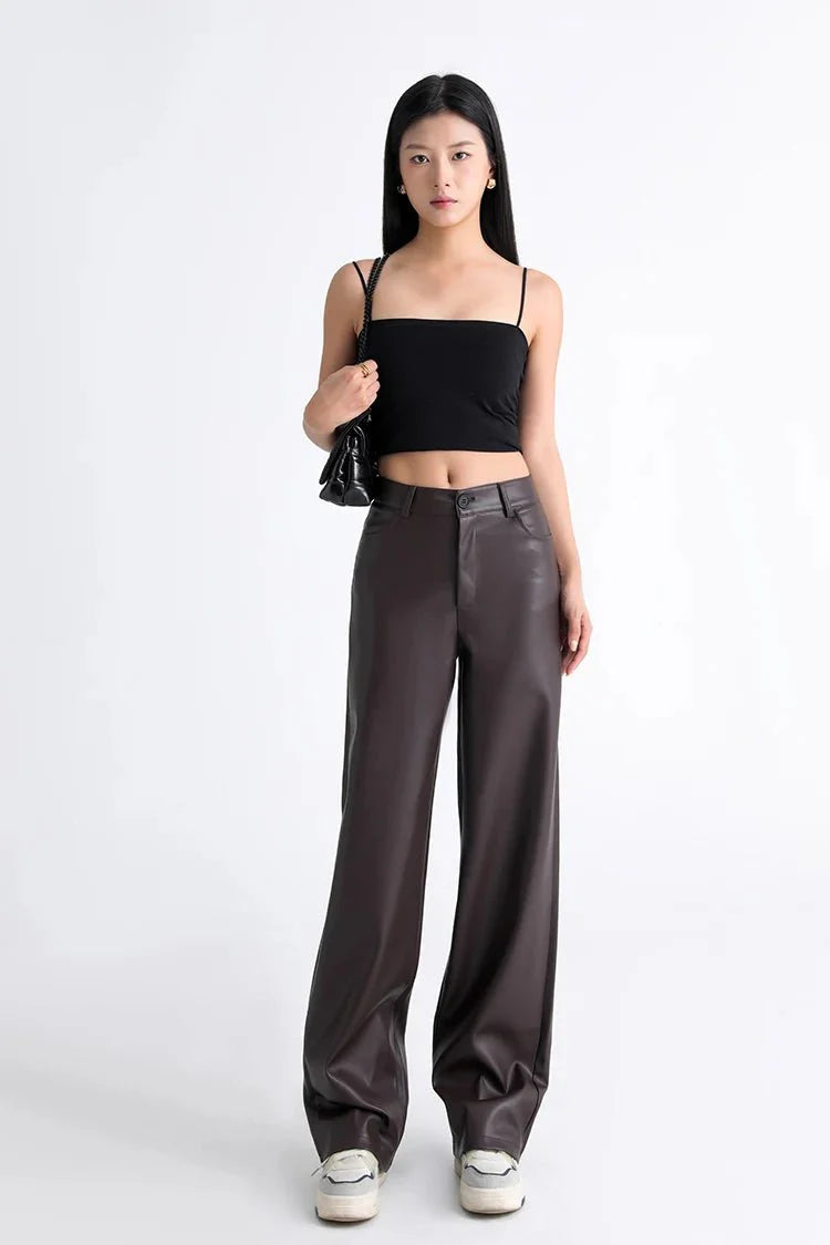 Fleece Lined Leather Pants